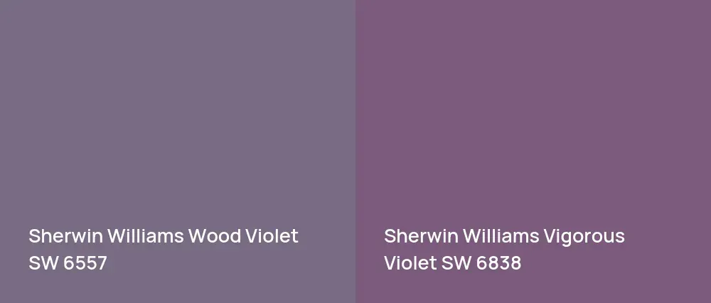 Sherwin Williams Wood Violet SW 6557 vs Sherwin Williams Vigorous Violet SW 6838