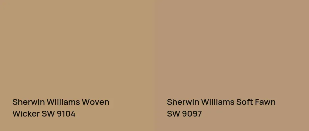 Sherwin Williams Woven Wicker SW 9104 vs Sherwin Williams Soft Fawn SW 9097