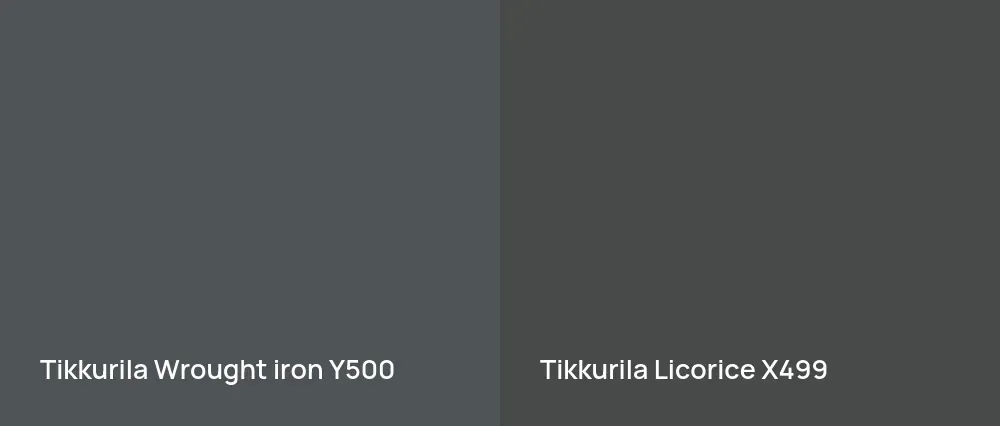 Tikkurila Wrought iron Y500 vs Tikkurila Licorice X499