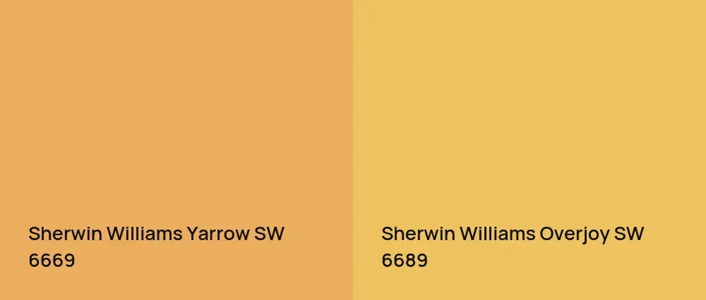 Sherwin Williams Yarrow SW 6669 vs Sherwin Williams Overjoy SW 6689