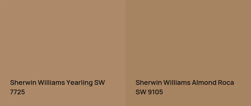 Sherwin Williams Yearling SW 7725 vs Sherwin Williams Almond Roca SW 9105