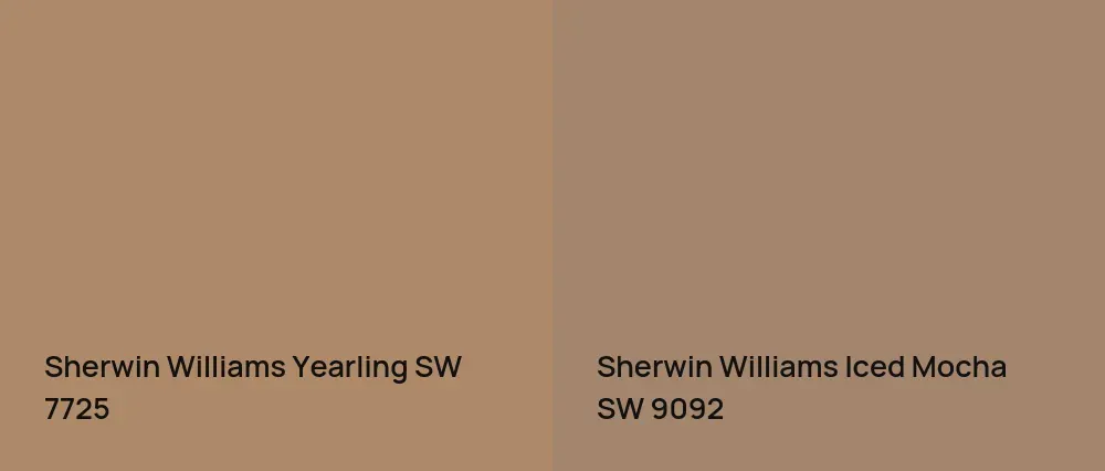 Sherwin Williams Yearling SW 7725 vs Sherwin Williams Iced Mocha SW 9092