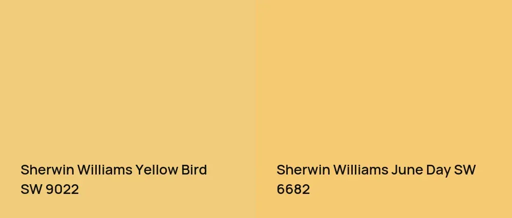 Sherwin Williams Yellow Bird SW 9022 vs Sherwin Williams June Day SW 6682