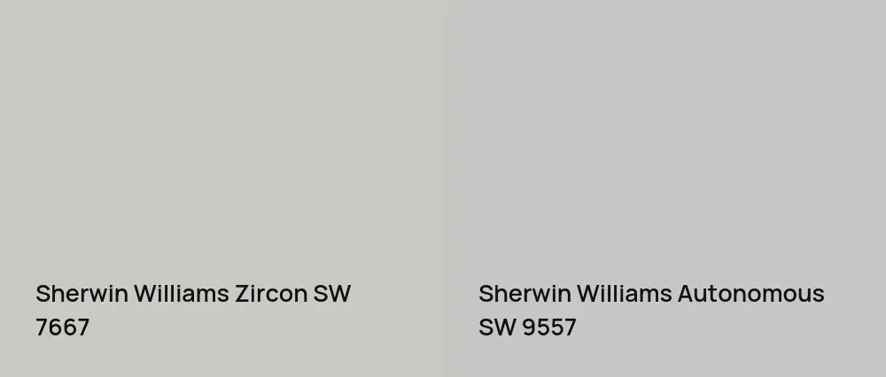 Sherwin Williams Zircon SW 7667 vs Sherwin Williams Autonomous SW 9557