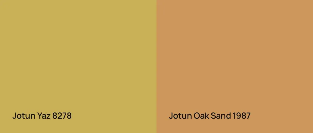 Jotun Yaz 8278 vs Jotun Oak Sand 1987