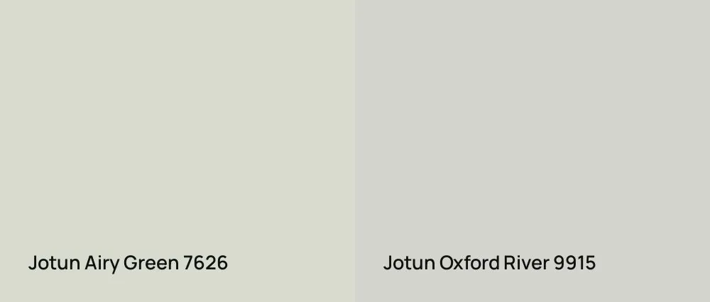 Jotun Airy Green 7626 vs Jotun Oxford River 9915