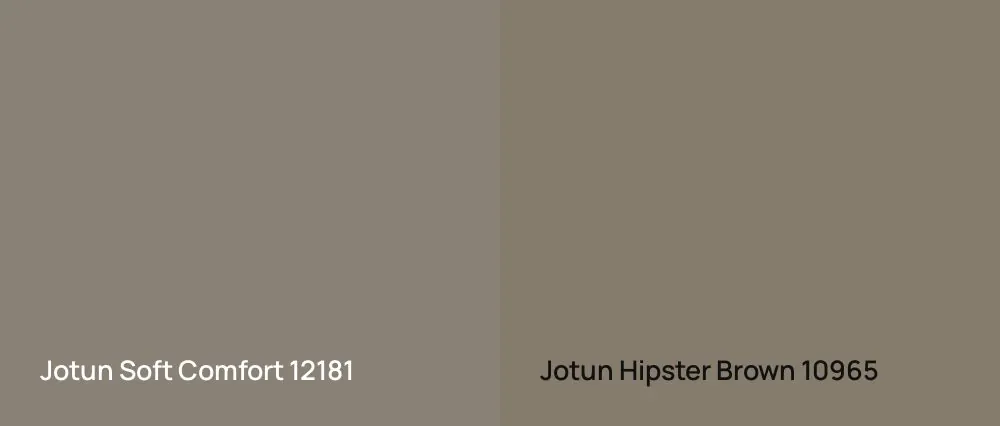 Jotun Soft Comfort 12181 vs Jotun Hipster Brown 10965