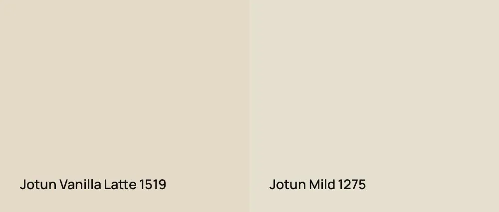 Jotun Vanilla Latte 1519 vs Jotun Mild 1275