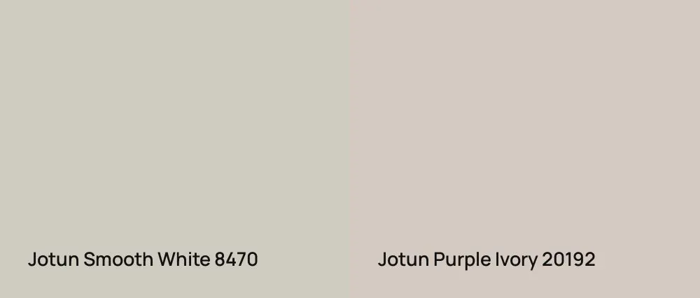 Jotun Smooth White 8470 vs Jotun Purple Ivory 20192