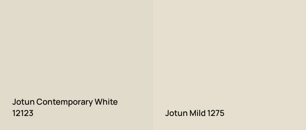 Jotun Contemporary White 12123 vs Jotun Mild 1275