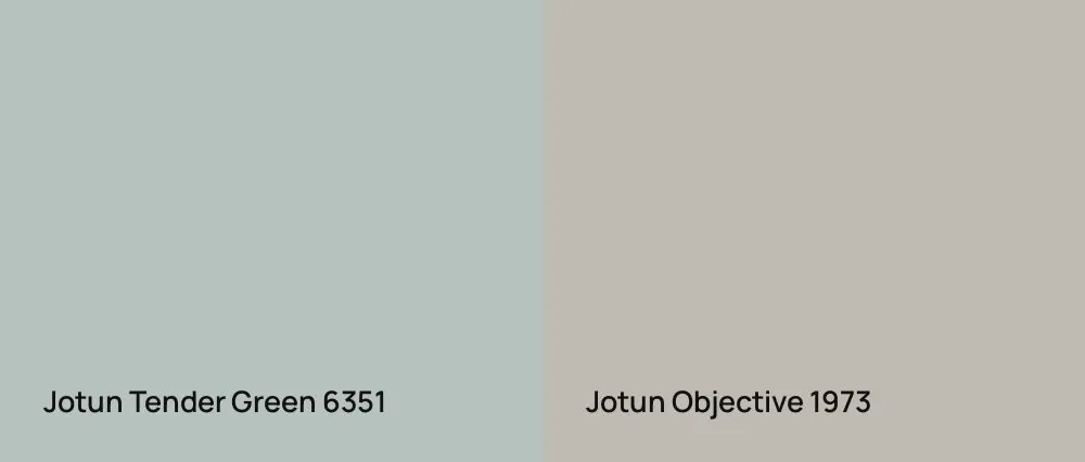 Jotun Tender Green 6351 vs Jotun Objective 1973