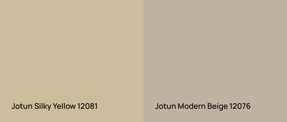 Jotun Silky Yellow 12081 vs Jotun Modern Beige 12076