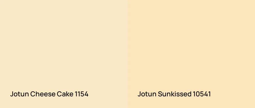Jotun Cheese Cake 1154 vs Jotun Sunkissed 10541