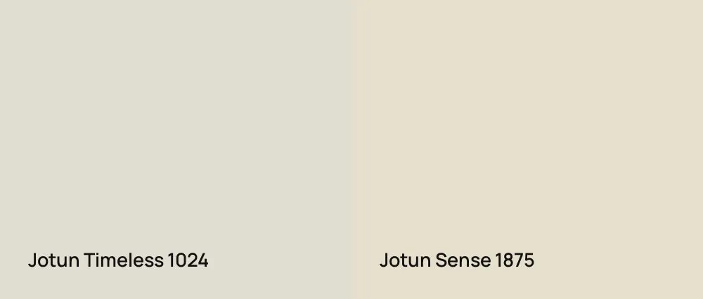 Jotun Timeless 1024 vs Jotun Sense 1875