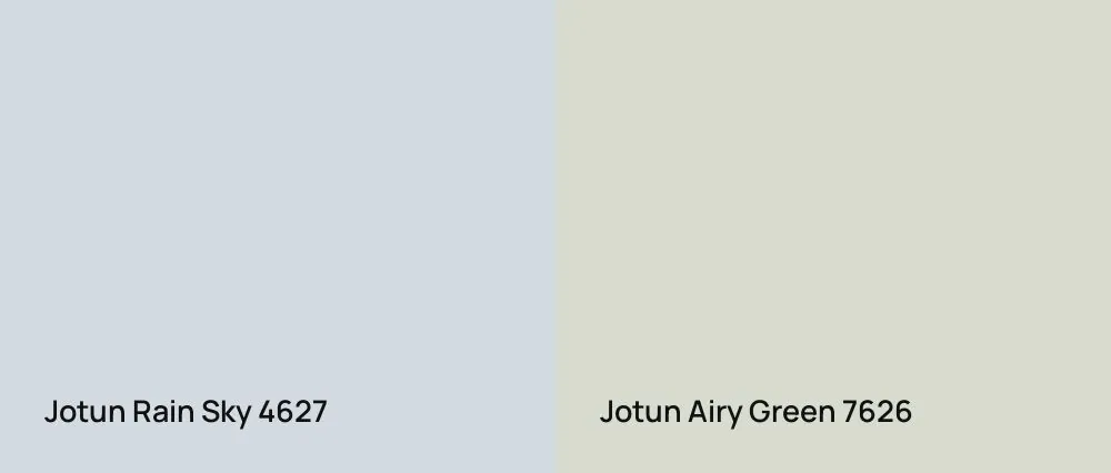 Jotun Rain Sky 4627 vs Jotun Airy Green 7626