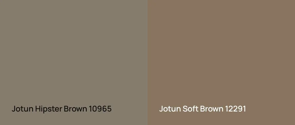 Jotun Hipster Brown 10965 vs Jotun Soft Brown 12291