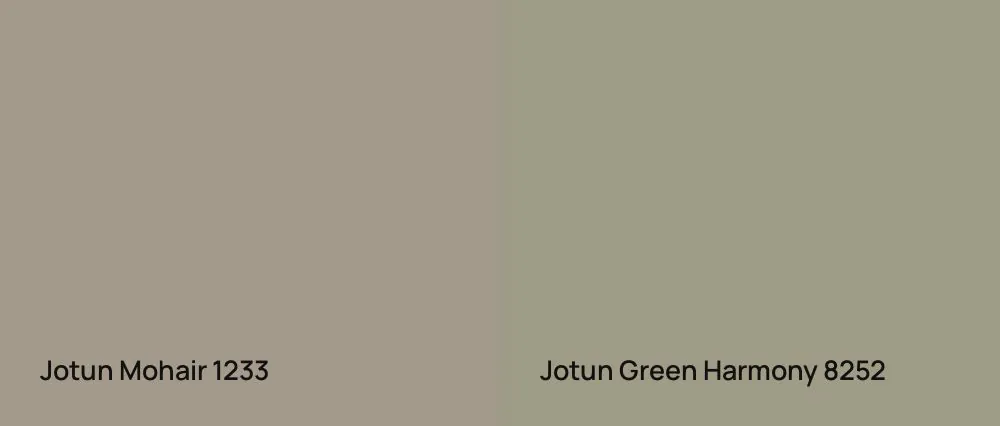 Jotun Mohair 1233 vs Jotun Green Harmony 8252