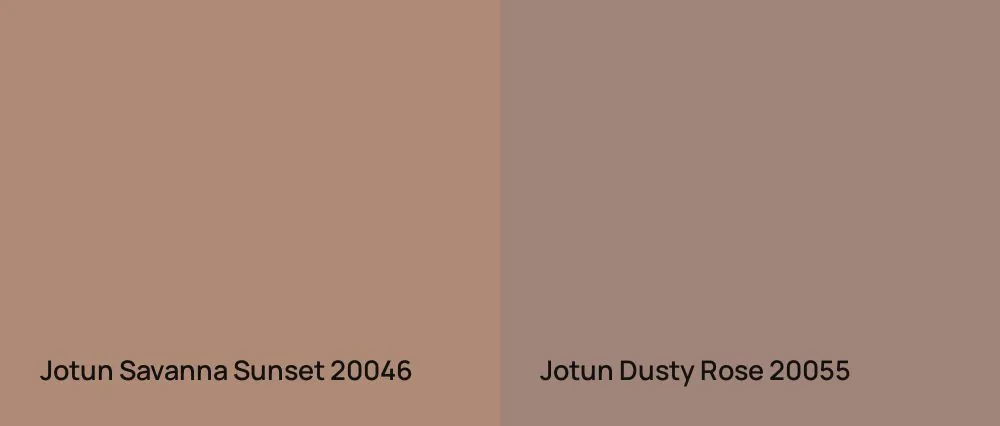 Jotun Savanna Sunset 20046 vs Jotun Dusty Rose 20055