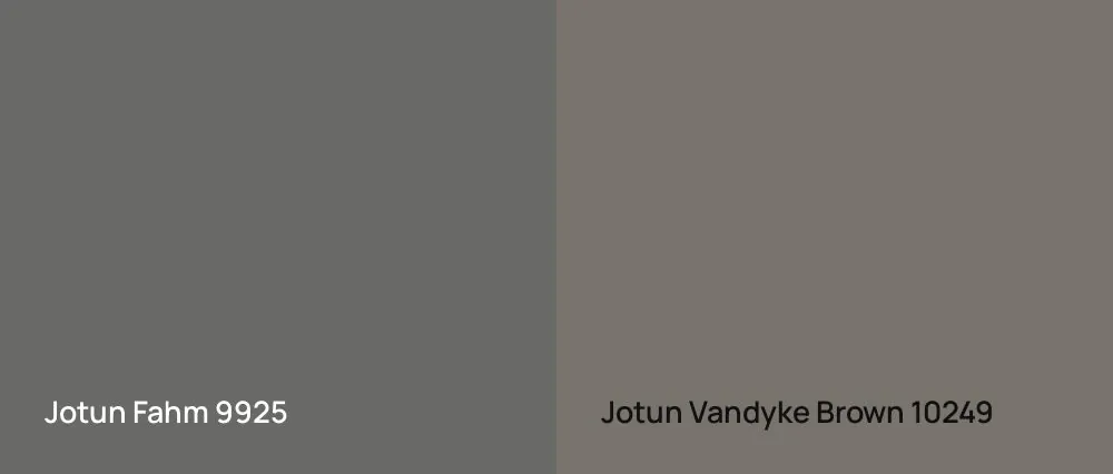 Jotun Fahm 9925 vs Jotun Vandyke Brown 10249