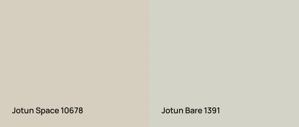 Jotun Space 10678 vs Jotun Bare 1391