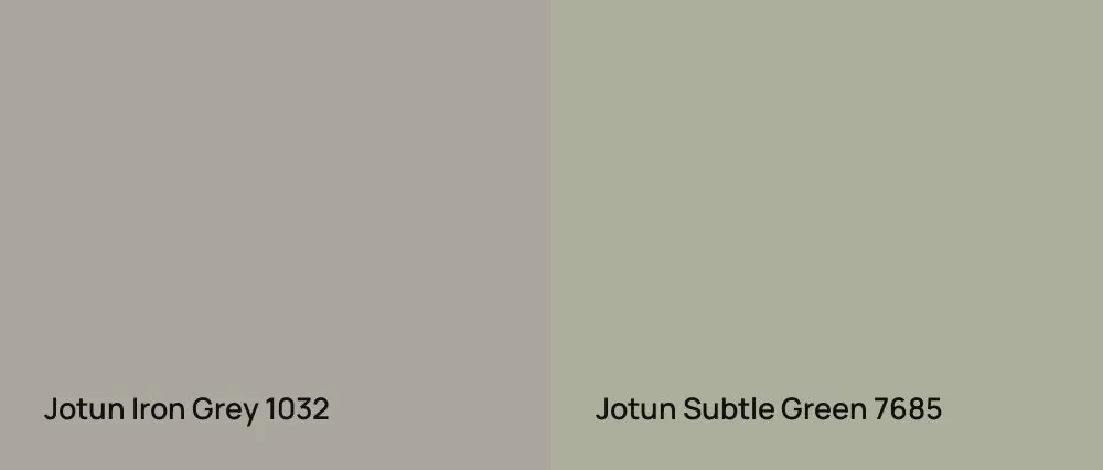 Jotun Iron Grey 1032 vs Jotun Subtle Green 7685