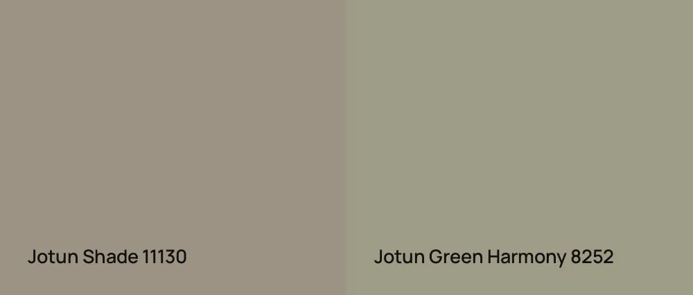 Jotun Shade 11130 vs Jotun Green Harmony 8252