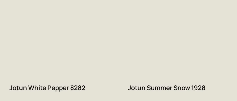 Jotun White Pepper 8282 vs Jotun Summer Snow 1928