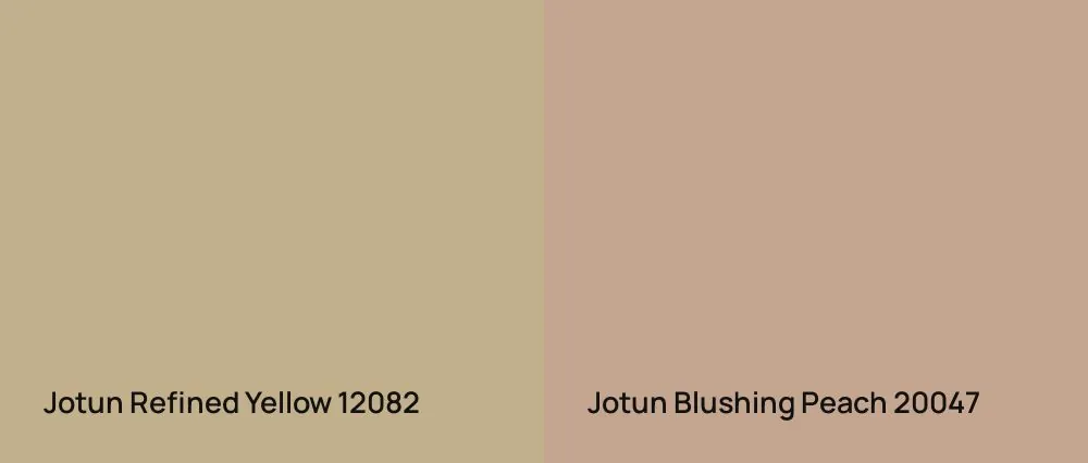Jotun Refined Yellow 12082 vs Jotun Blushing Peach 20047