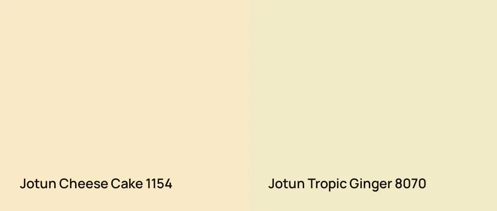 Jotun Cheese Cake 1154 vs Jotun Tropic Ginger 8070
