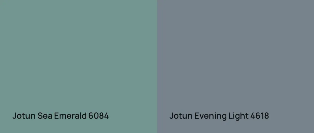 Jotun Sea Emerald 6084 vs Jotun Evening Light 4618