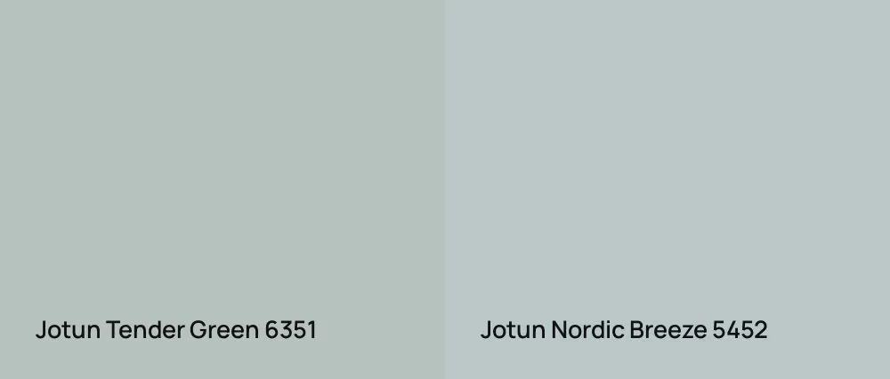 Jotun Tender Green 6351 vs Jotun Nordic Breeze 5452