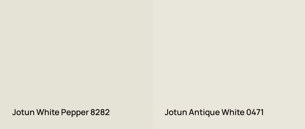 Jotun White Pepper 8282 vs Jotun Antique White 0471