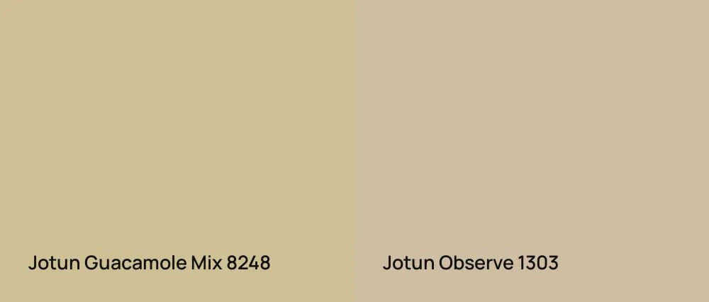 Jotun Guacamole Mix 8248 vs Jotun Observe 1303