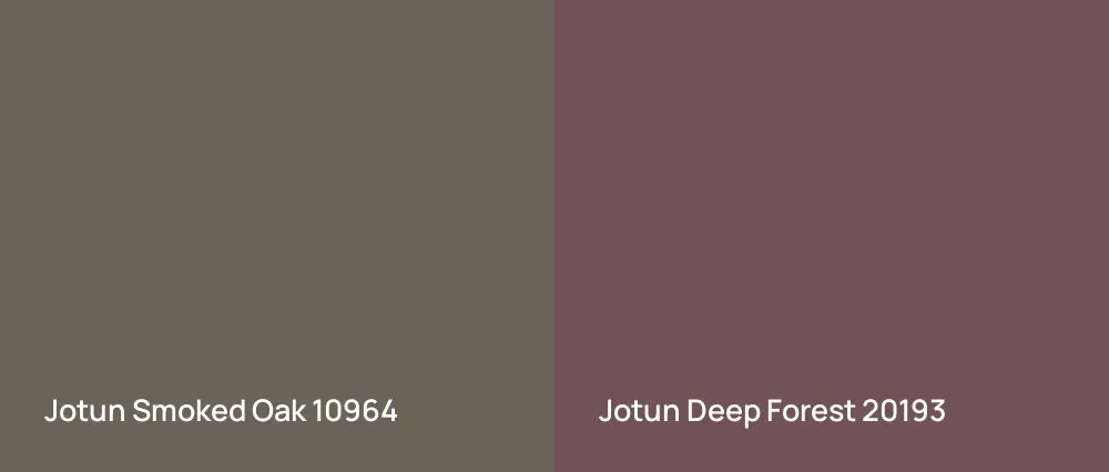 Jotun Smoked Oak 10964 vs Jotun Deep Forest 20193