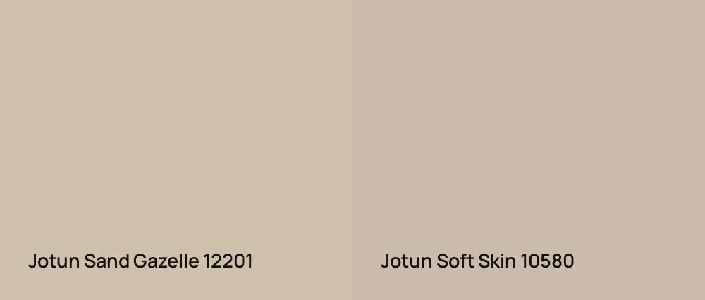 Jotun Sand Gazelle 12201 vs Jotun Soft Skin 10580