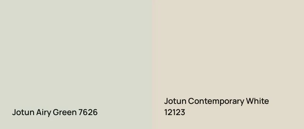 Jotun Airy Green 7626 vs Jotun Contemporary White 12123