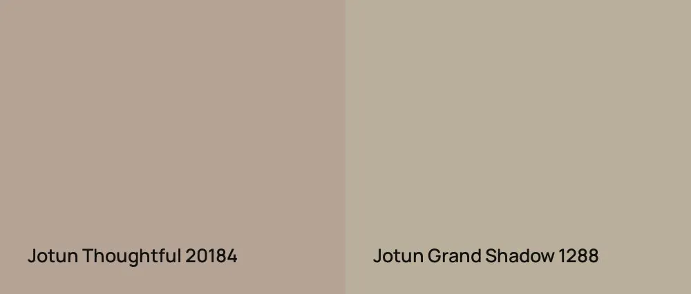 Jotun Thoughtful  20184 vs Jotun Grand Shadow 1288