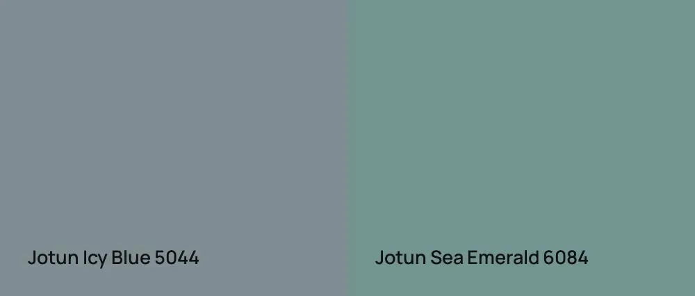 Jotun Icy Blue 5044 vs Jotun Sea Emerald 6084