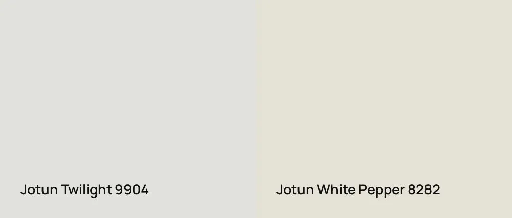Jotun Twilight 9904 vs Jotun White Pepper 8282