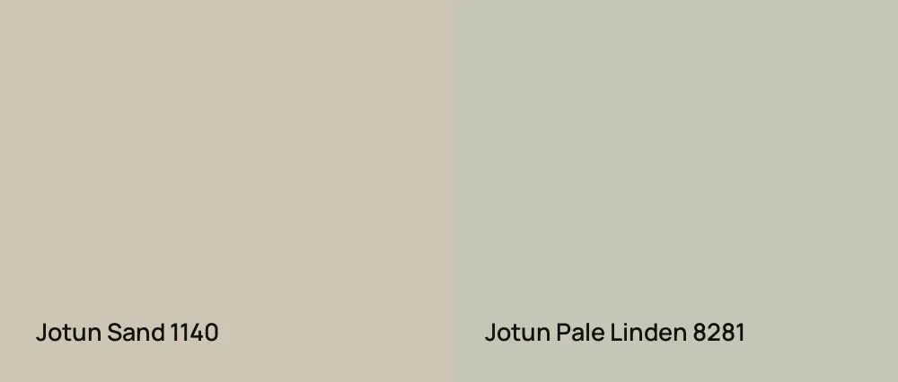 Jotun Sand 1140 vs Jotun Pale Linden 8281