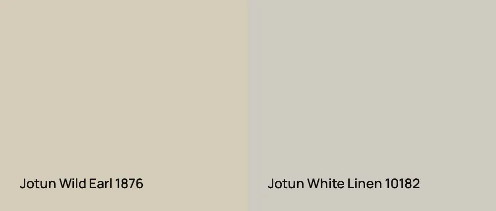 Jotun Wild Earl 1876 vs Jotun White Linen 10182