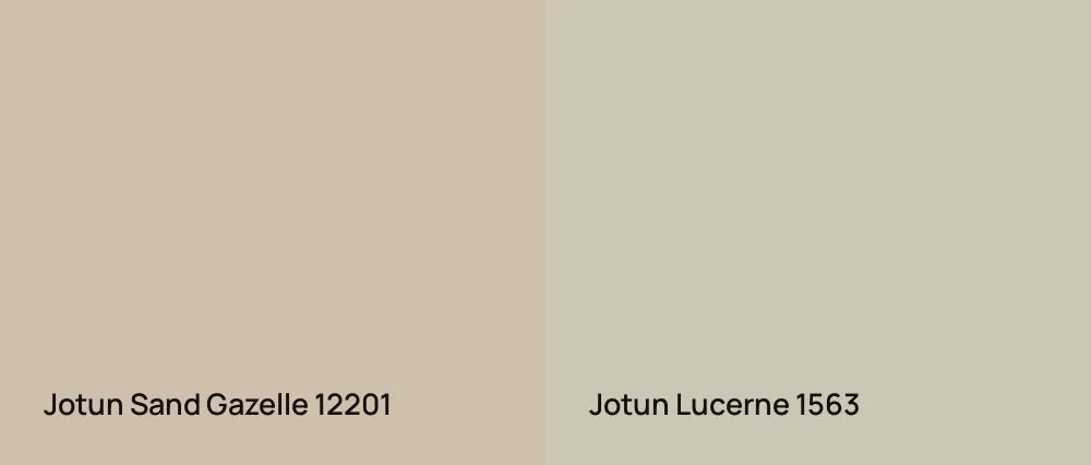 Jotun Sand Gazelle 12201 vs Jotun Lucerne 1563