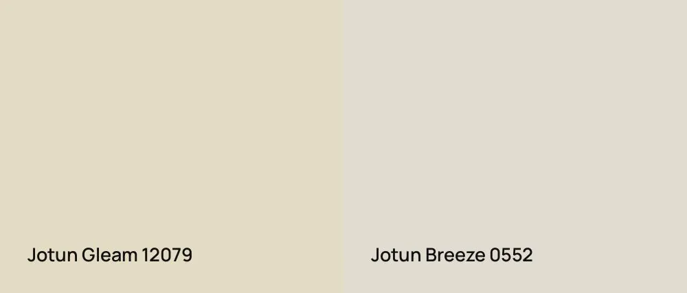 Jotun Gleam 12079 vs Jotun Breeze 0552
