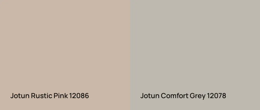 Jotun Rustic Pink 12086 vs Jotun Comfort Grey 12078