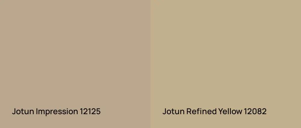 Jotun Impression 12125 vs Jotun Refined Yellow 12082