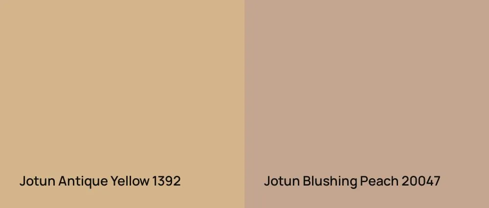 Jotun Antique Yellow 1392 vs Jotun Blushing Peach 20047