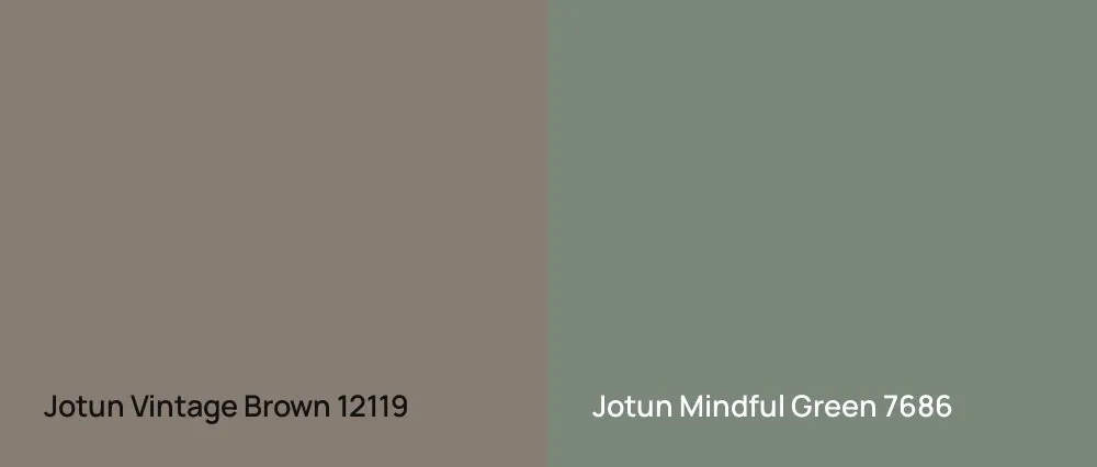 Jotun Vintage Brown 12119 vs Jotun Mindful Green 7686