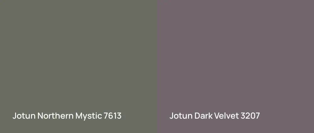 Jotun Northern Mystic 7613 vs Jotun Dark Velvet 3207