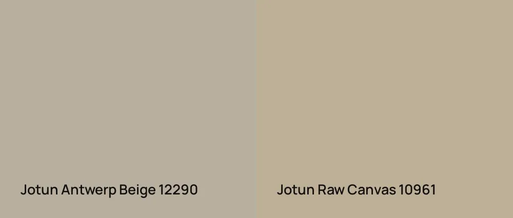 Jotun Antwerp Beige 12290 vs Jotun Raw Canvas 10961