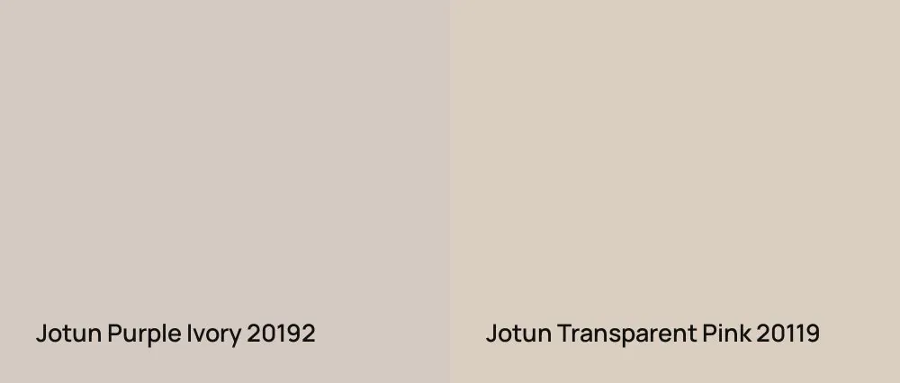 Jotun Purple Ivory 20192 vs Jotun Transparent Pink 20119